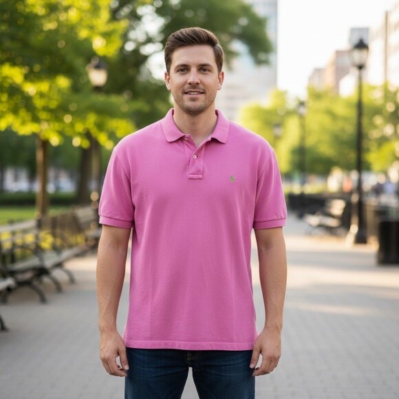 VTG Polo by Ralph Lauren Pink Short Sleeve Polo Shirt Men’s XXL 100% Cotton - Picture 6 of 6